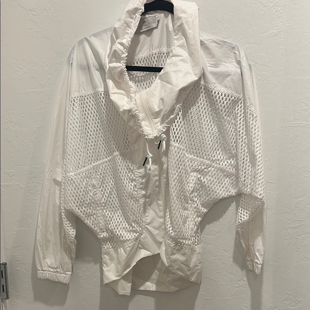 White Mesh Windbreaker Jacket